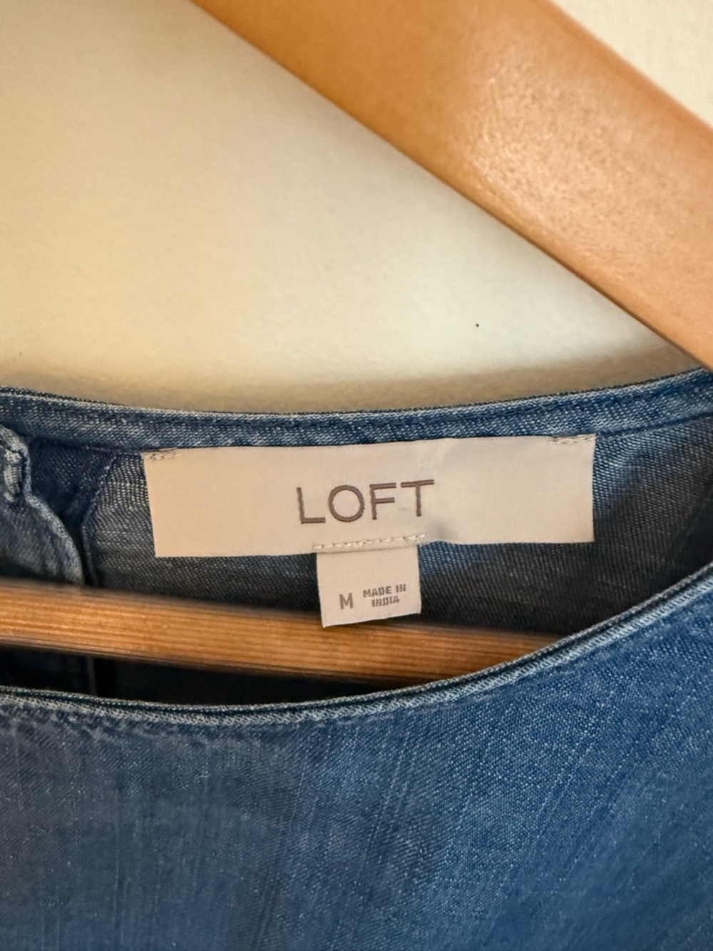 Loft Denim Peplum Long-Sleeve Top - Blue medium - Picture 3 of 3